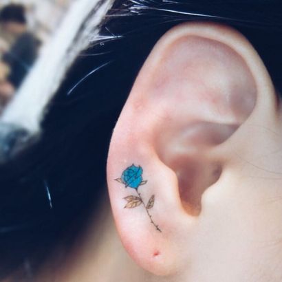 Ear tattoo;Tiny tattoo; tattoo designs; delicate tattoo