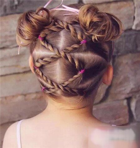 braided hairstyle、children、kids、for school、little girls、children's hairstyles、for long hair