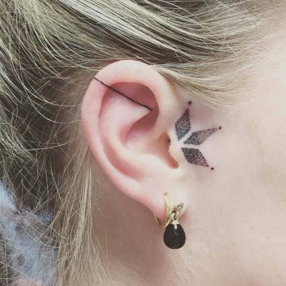 Ear tattoo;Tiny tattoo; tattoo designs; delicate tattoo