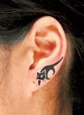 Ear tattoo;Tiny tattoo; tattoo designs; delicate tattoo