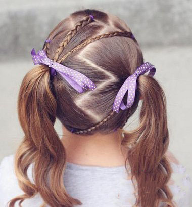 braided hairstyle、children、kids、for school、little girls、children's hairstyles、for long hair