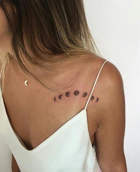 Shoulder Tattoos for Women; Moon planetary symbol temporary tattoo; Simple quote tattoos; Flower tattoos; Bird tattoos; Music symbol tattoo