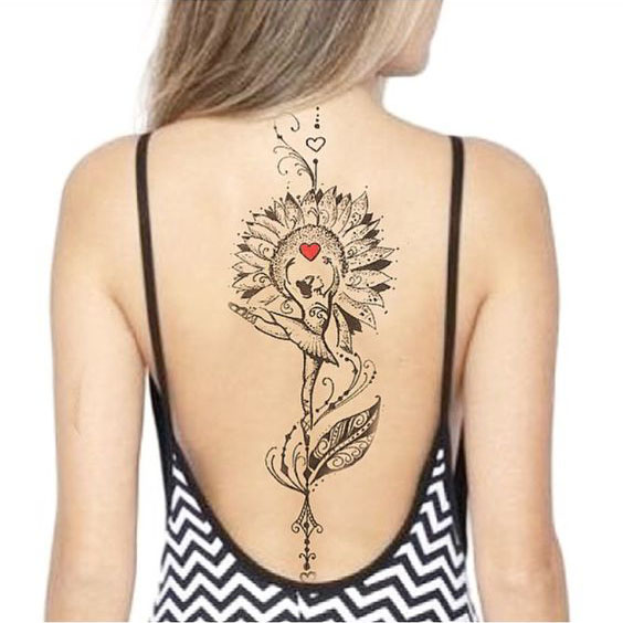 Back tattoos of a woman; Ribbon tattoos; Flower tattoos; Cross tattoos; Little prince tattoos; Symbol tattoo; Pattern tattoos; Back tattoos