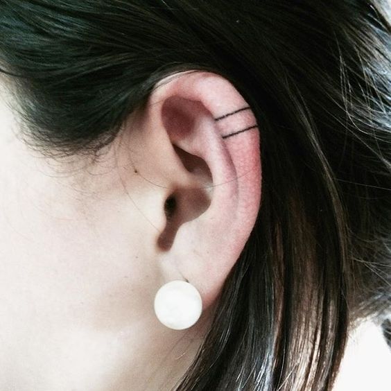 Ear tattoo;Tiny tattoo; tattoo designs; delicate tattoo