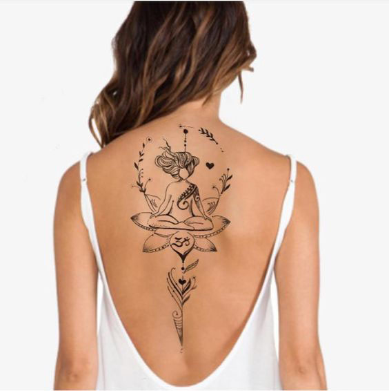 Back tattoos of a woman; Ribbon tattoos; Flower tattoos; Cross tattoos; Little prince tattoos; Symbol tattoo; Pattern tattoos; Back tattoos