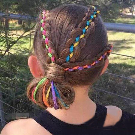 braided hairstyle、children、kids、for school、little girls、children's hairstyles、for long hair