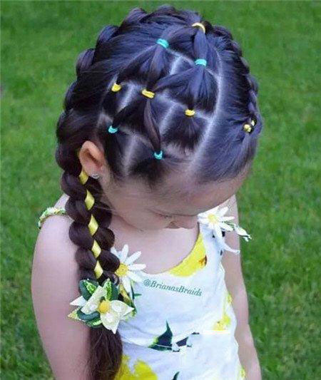 braided hairstyle、children、kids、for school、little girls、children's hairstyles、for long hair