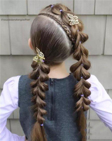 braided hairstyle、children、kids、for school、little girls、children's hairstyles、for long hair