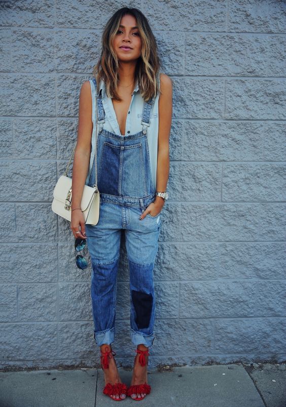 trends；jeans；skirt；strap dress；DIY；outfit；Shredded jeans