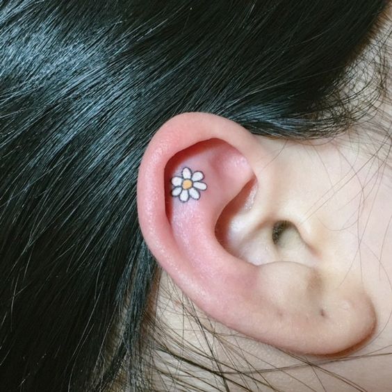 Ear tattoo;Tiny tattoo; tattoo designs; delicate tattoo