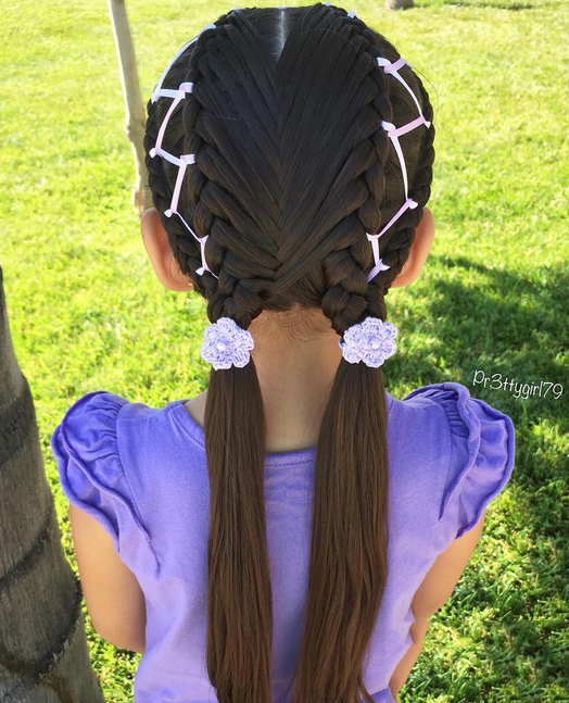 braided hairstyle、children、kids、for school、little girls、children's hairstyles、for long hair