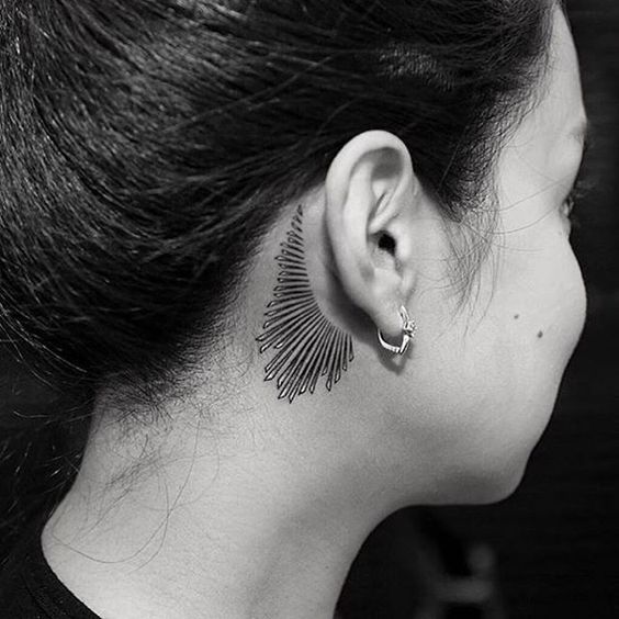 Ear tattoo;Tiny tattoo; tattoo designs; delicate tattoo