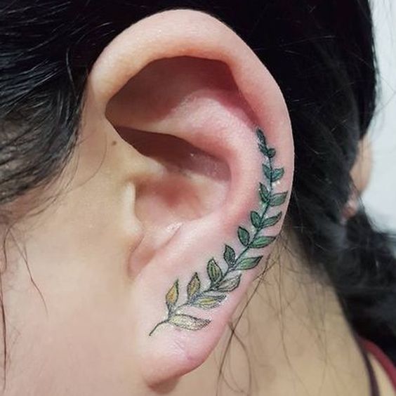 Ear tattoo;Tiny tattoo; tattoo designs; delicate tattoo