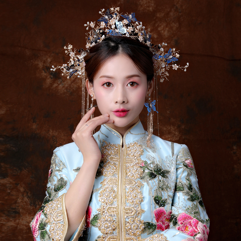 Chinese Bride; Hair Style; Matching; Hair Accessories; Tradition Hair Style; Ancient Hair Style; Weddings Hair Style; Red Hair Style; Accessories