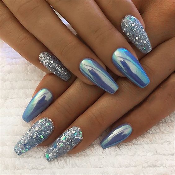 sparkling；Pointed；matte；acrylic；long；glitter；jewels