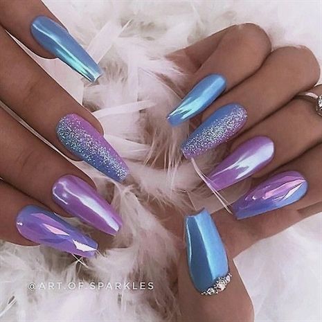 sparkling；Pointed；matte；acrylic；long；glitter；jewels