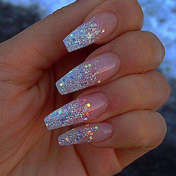 sparkling；Pointed；matte；acrylic；long；glitter；jewels