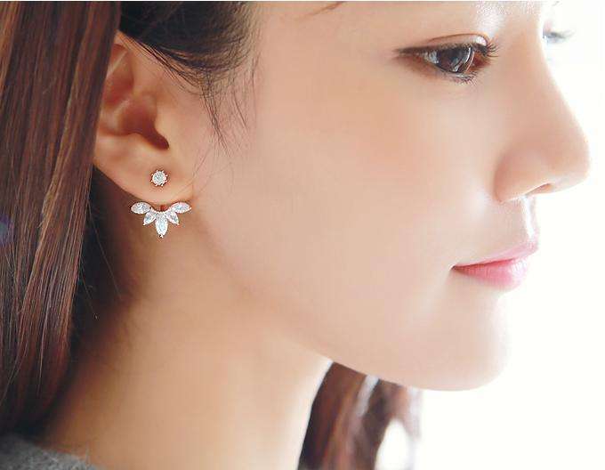 simple stud earrings; stud earrings; cute stud earrings; crystal studs; flower studs