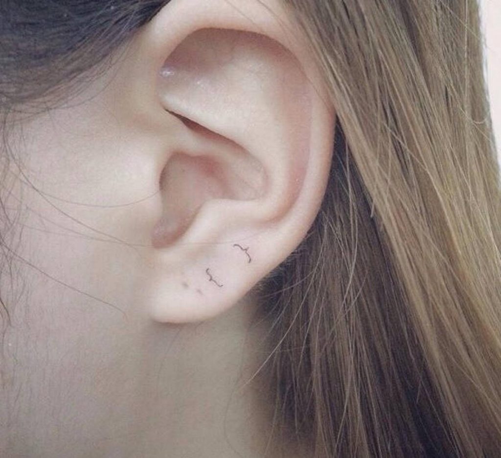 Ear tattoo;Tiny tattoo; tattoo designs; delicate tattoo