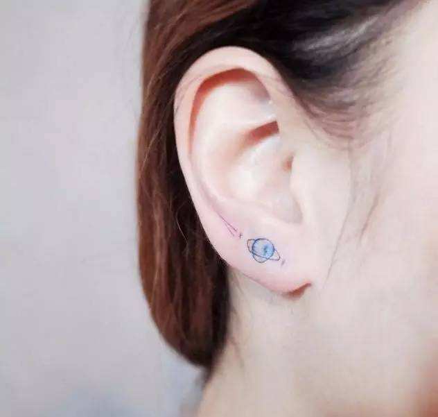 Ear tattoo;Tiny tattoo; tattoo designs; delicate tattoo