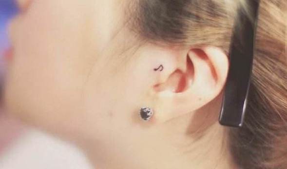 Ear tattoo;Tiny tattoo; tattoo designs; delicate tattoo