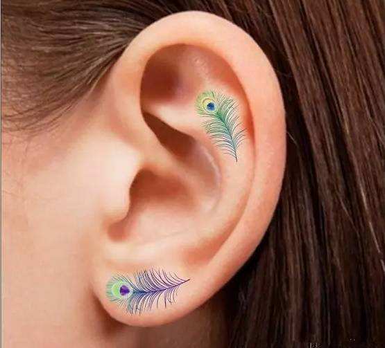 Ear tattoo;Tiny tattoo; tattoo designs; delicate tattoo