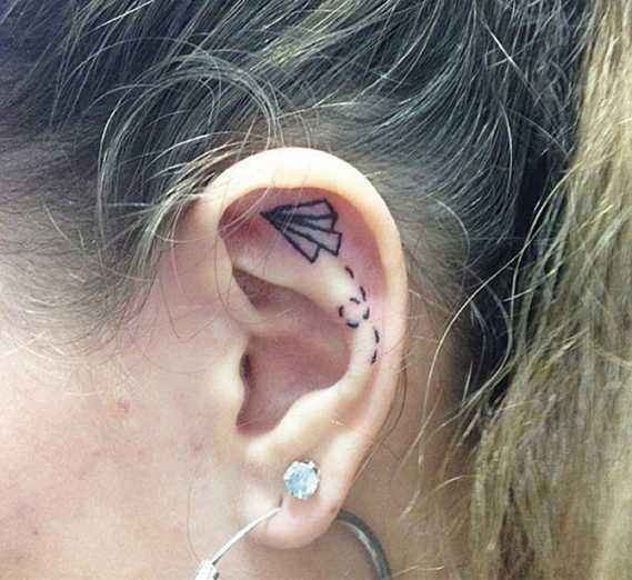 Ear tattoo;Tiny tattoo; tattoo designs; delicate tattoo