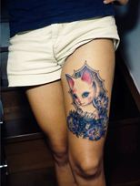 Thigh tattoo;women;harry potter;inspirational;ideas;for girls;flowers