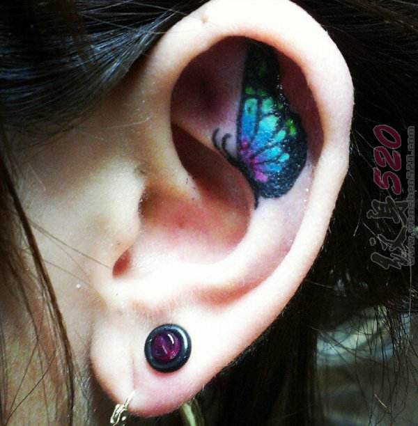 Ear tattoo;Tiny tattoo; tattoo designs; delicate tattoo