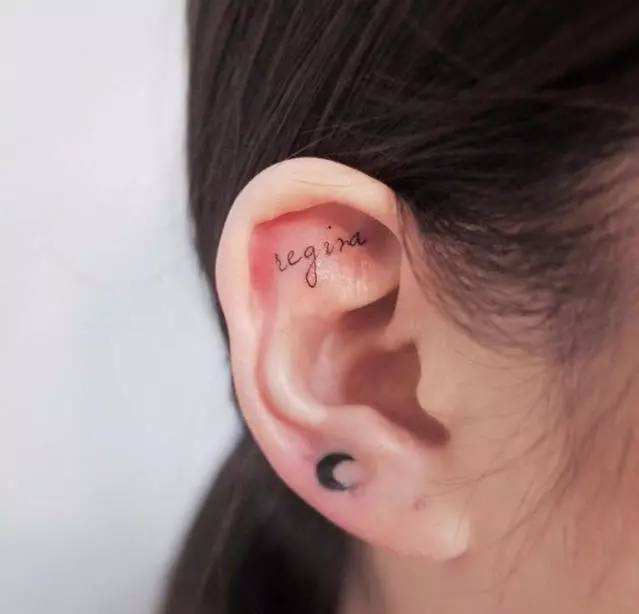 Ear tattoo;Tiny tattoo; tattoo designs; delicate tattoo