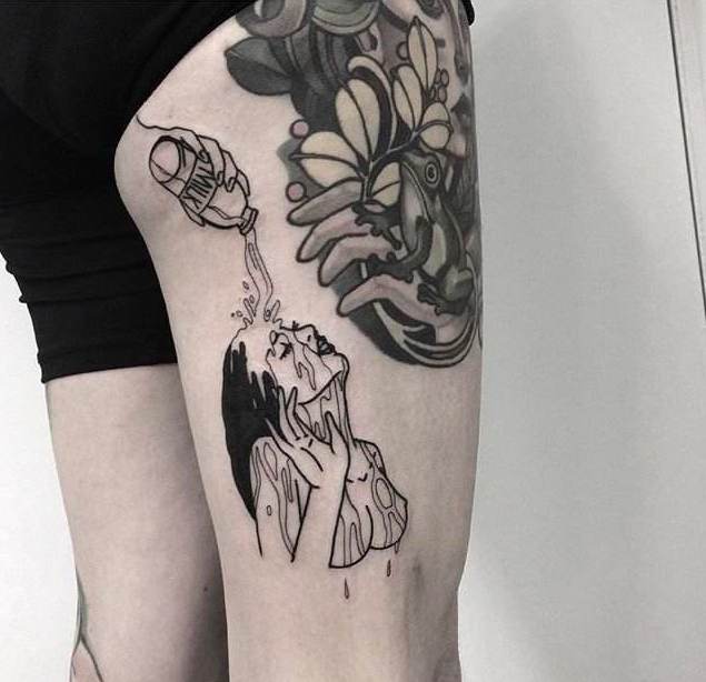 Thigh tattoo;women;harry potter;inspirational;ideas;for girls;flowers