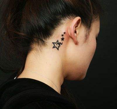 Ear tattoo;Tiny tattoo; tattoo designs; delicate tattoo