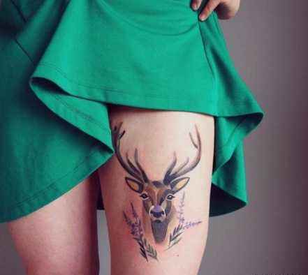 Thigh tattoo;women;harry potter;inspirational;ideas;for girls;flowers