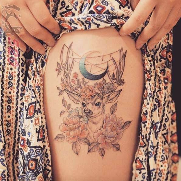 Thigh tattoo;women;harry potter;inspirational;ideas;for girls;flowers