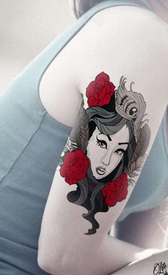 Sleeve Tattoos ;Inner Tattoos;Upper Tattoos;Words Tattoos;For Women Tattoos;Lower Tattoos;Flower Tattoos；Arm Tattoos