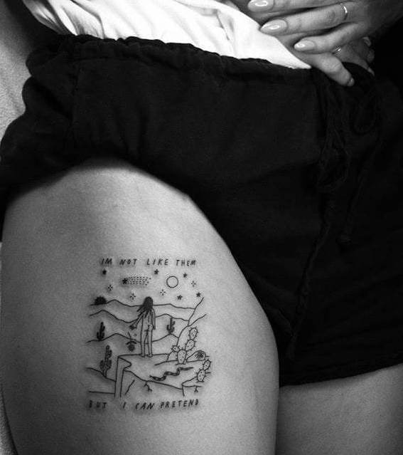 Thigh tattoo;women;harry potter;inspirational;ideas;for girls;flowers