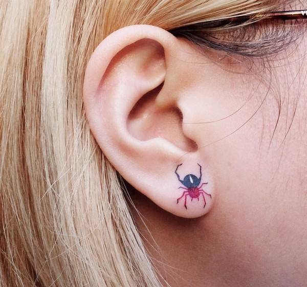 Ear tattoo;Tiny tattoo; tattoo designs; delicate tattoo