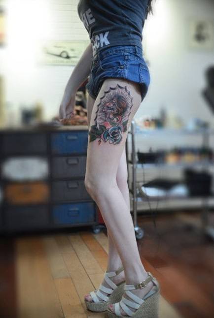 Thigh tattoo;women;harry potter;inspirational;ideas;for girls;flowers