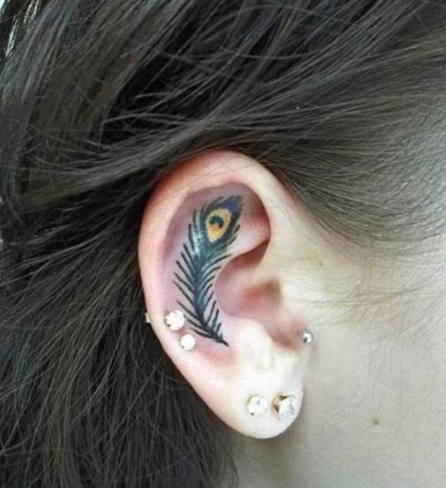 Ear tattoo;Tiny tattoo; tattoo designs; delicate tattoo