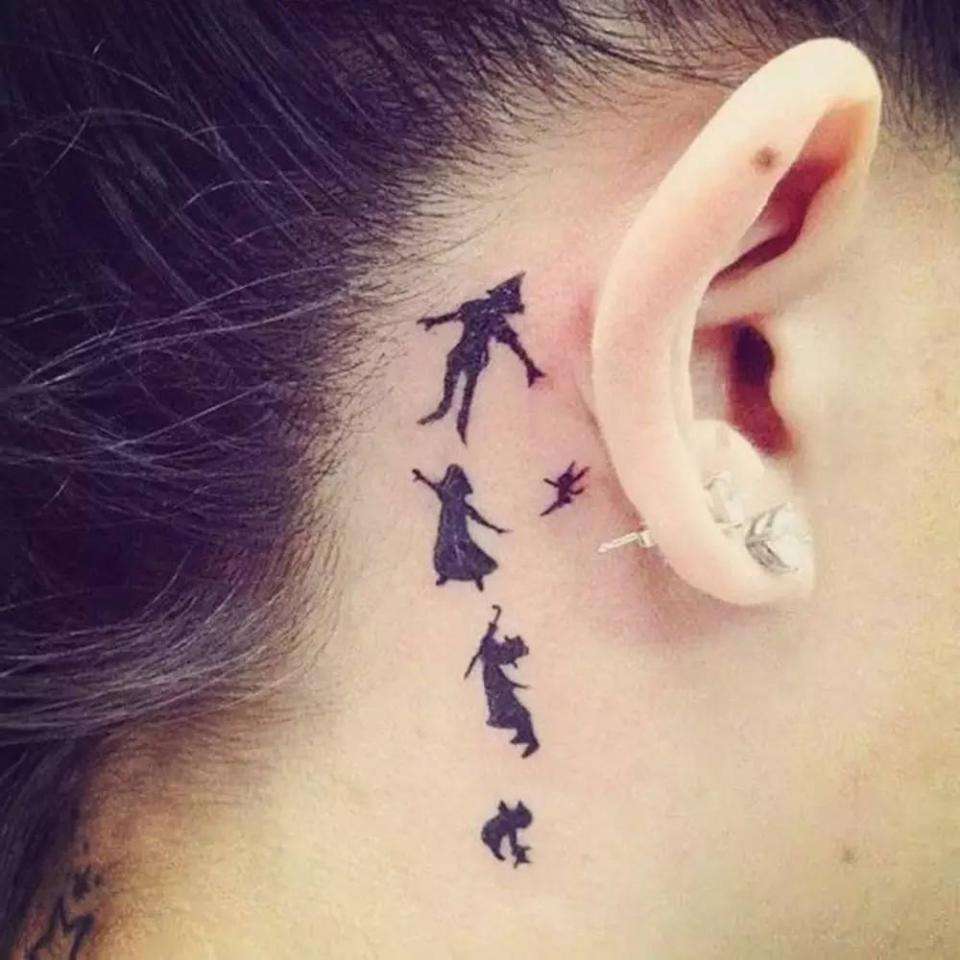 Ear tattoo;Tiny tattoo; tattoo designs; delicate tattoo