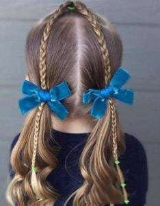 braided hairstyle、children、kids、for school、little girls、children's hairstyles、for long hair