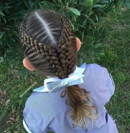 braided hairstyle、children、kids、for school、little girls、children's hairstyles、for long hair