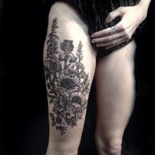 Thigh tattoo;women;harry potter;inspirational;ideas;for girls;flowers