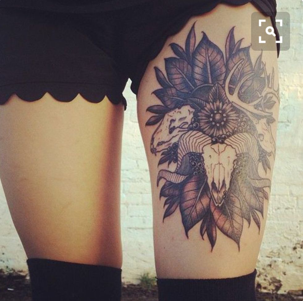 Thigh tattoo;women;harry potter;inspirational;ideas;for girls;flowers