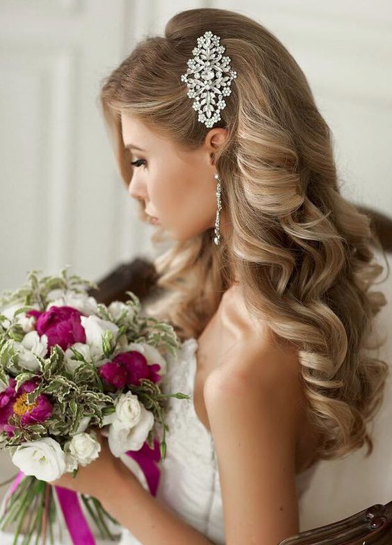 hair accessories；DIY；wedding；European style；Bridal hairstyle；for long hair；with veil;Wedding