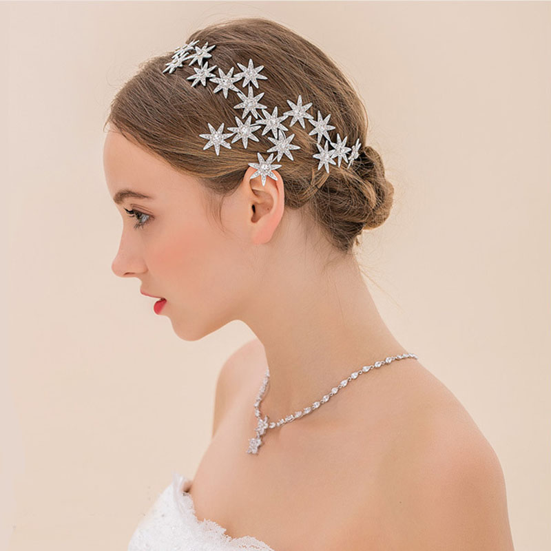 hair accessories；DIY；wedding；European style；Bridal hairstyle；for long hair；with veil;Wedding