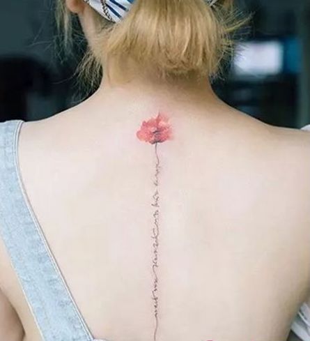 Back Tattoo; Small Tattoo； Tattoo For Woman; Meaningful Tattoo; Spine Tattoo; Female Tattoo