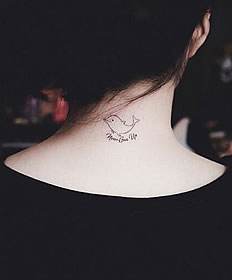 Back Tattoo; Small Tattoo； Tattoo For Woman; Meaningful Tattoo; Spine Tattoo; Female Tattoo