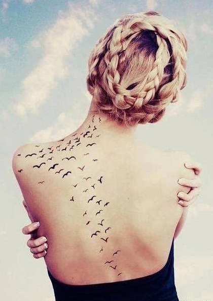 Back Tattoo; Small Tattoo； Tattoo For Woman; Meaningful Tattoo; Spine Tattoo; Female Tattoo