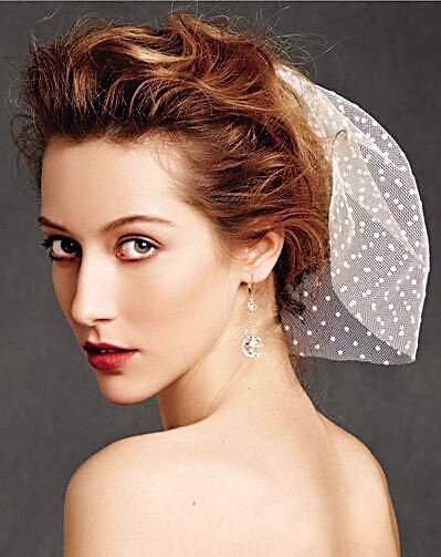 Bride hairstyle ;half up half down;for long hair;front view;medium length;with veil;down curls;wedding ideas